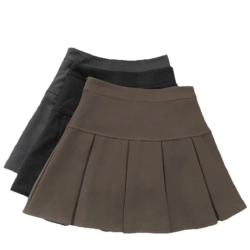 Vintage Brown Pleated Skirt Women Spring Summer 2025 Korean Style Y2K High Waisted A-line Mini Skirts Preppy Style Girls Causal - Image 6