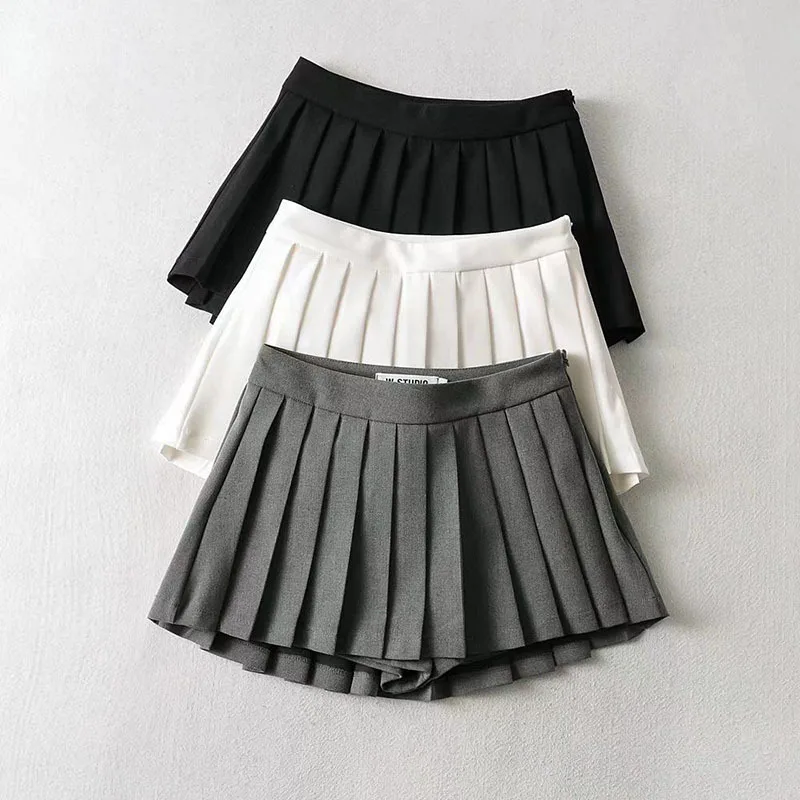 Sexy Women Pleated Skirts High Waist Summer Vintage Mini Skirts Korean Tennis Student White Designed Dance Skirt Girl Uniform